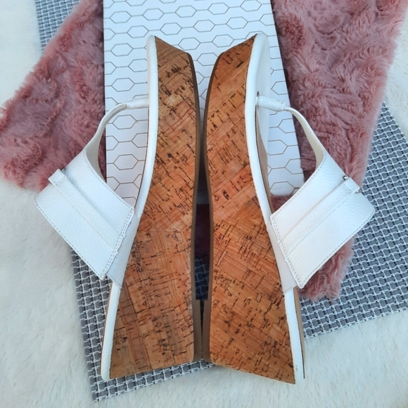 Nautica Danvers Sandals Platform Cork Wedge Thong Sandal 8.5 NEW Off White - Picture 3 of 10